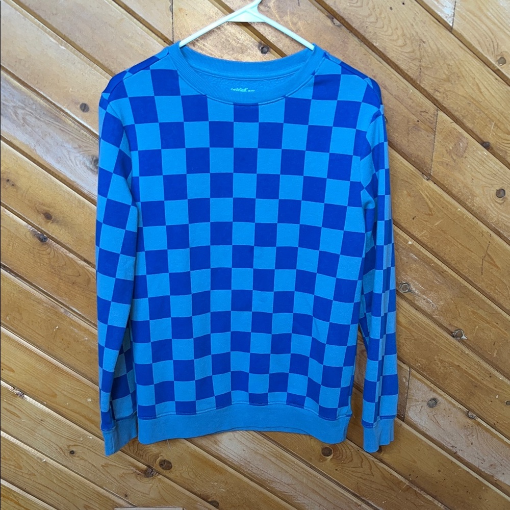 Cat & Jack Blue Checkered Sweatshirt